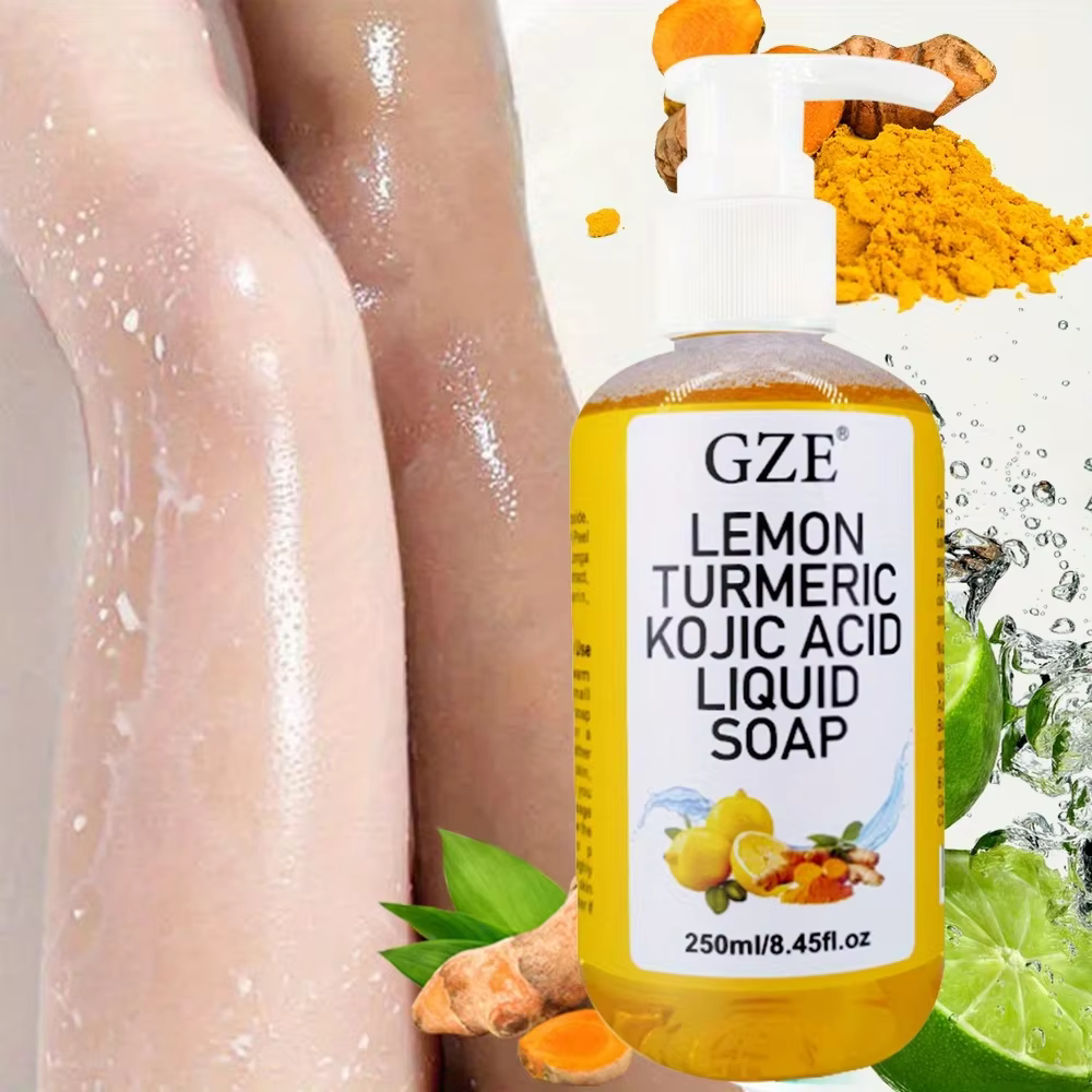 Greflective Glow Lemon Curmeric Kojic Acid Liquid Regina-Nettoyant pour la peau doux, éclaircissant