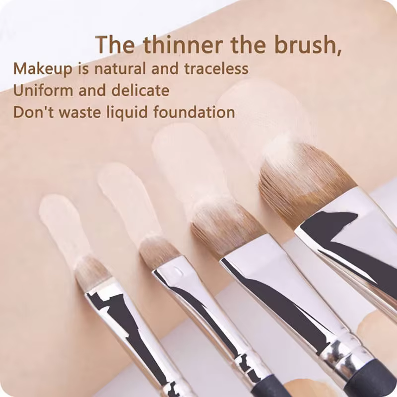 Pinceau de maquillage correcteur de fond de teint Ultra-fin rond plat, outil de maquillage professio