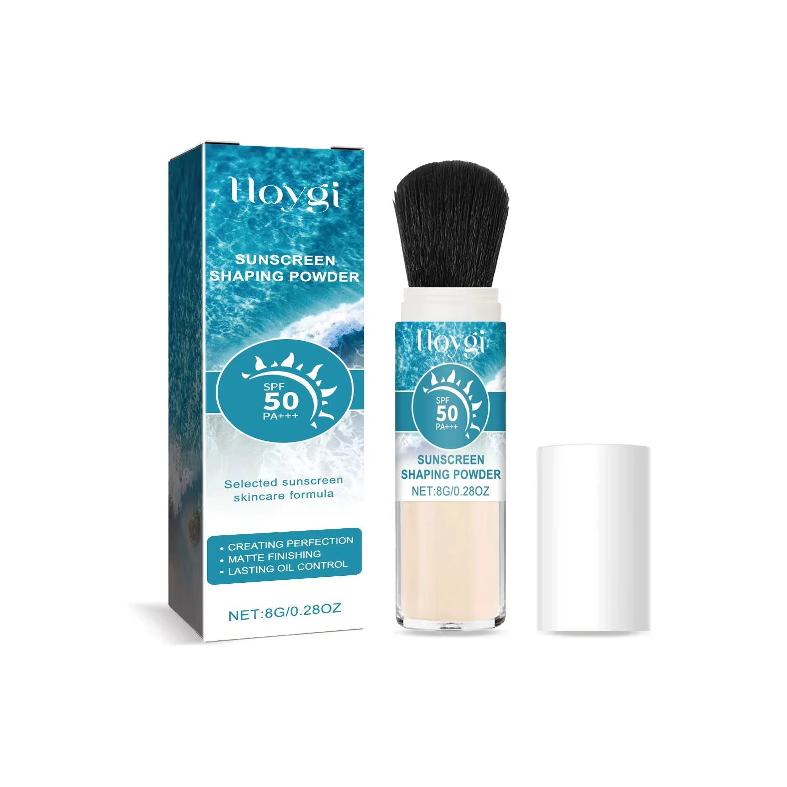 Poudre libre de protection solaire SPF50, couvrant le contrôle de l'huile des pores, translucide, ma