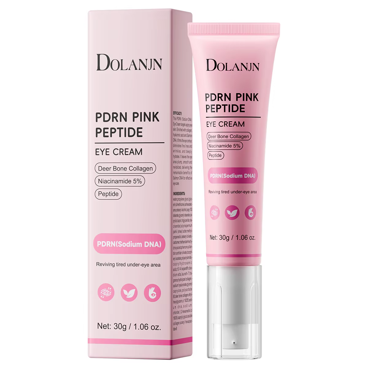 Crème pour les yeux au Peptide rose coréen PDRN, soin éclaircissant hydratant pour le Contour des ye