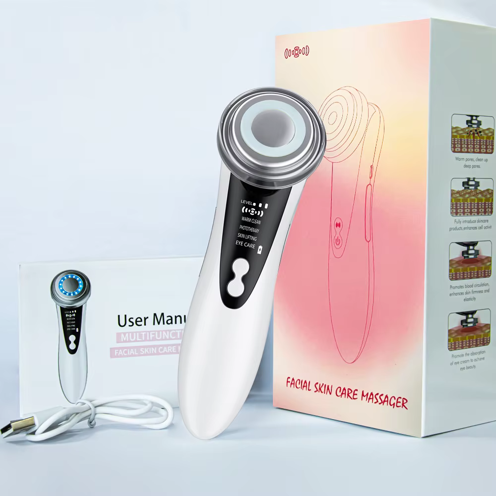 Masseur Facial Photon, Machine de beauté pour Lifting du visage, lumière LED rouge et bleue, rajeuni