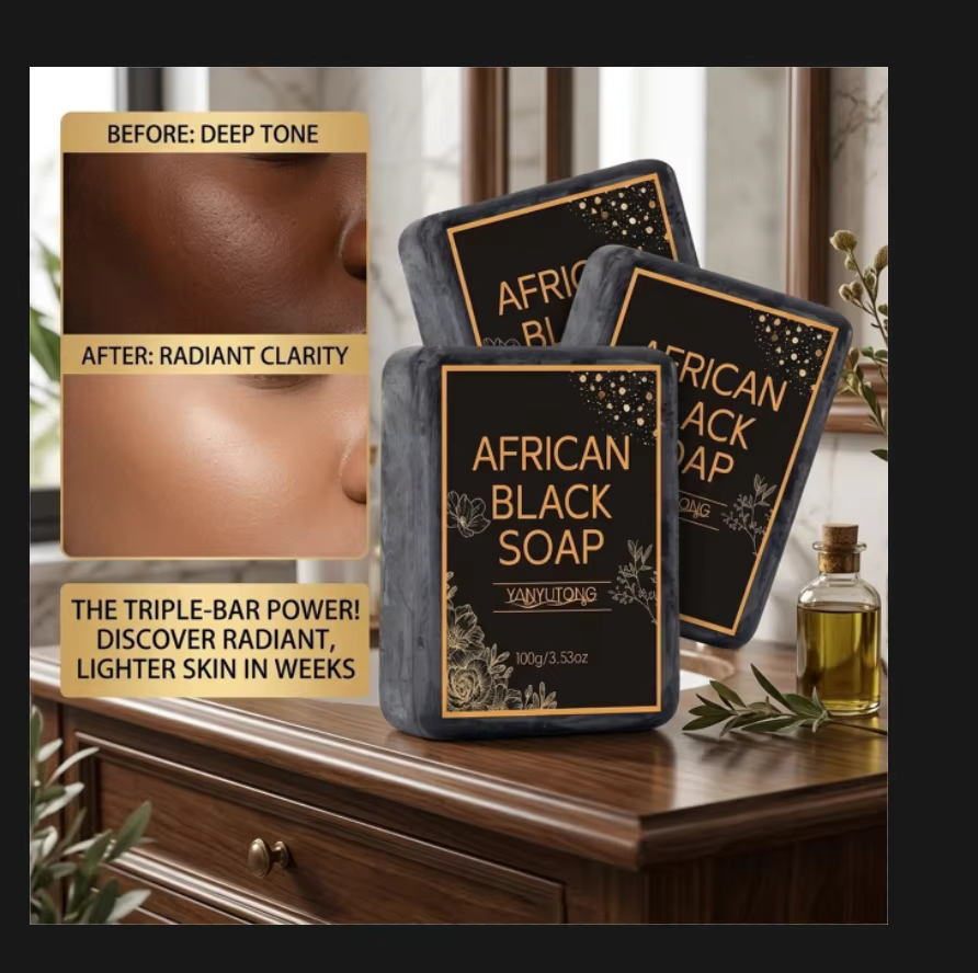 Savon noir africain, contient de l'huile de beurre de karité, savon nettoyant hydratant, nettoyage e