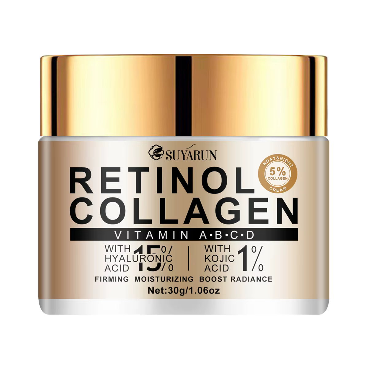 Crème hydratante au collagène avec acide kojique naturel et acide hyaluronique avancé, hydratante et