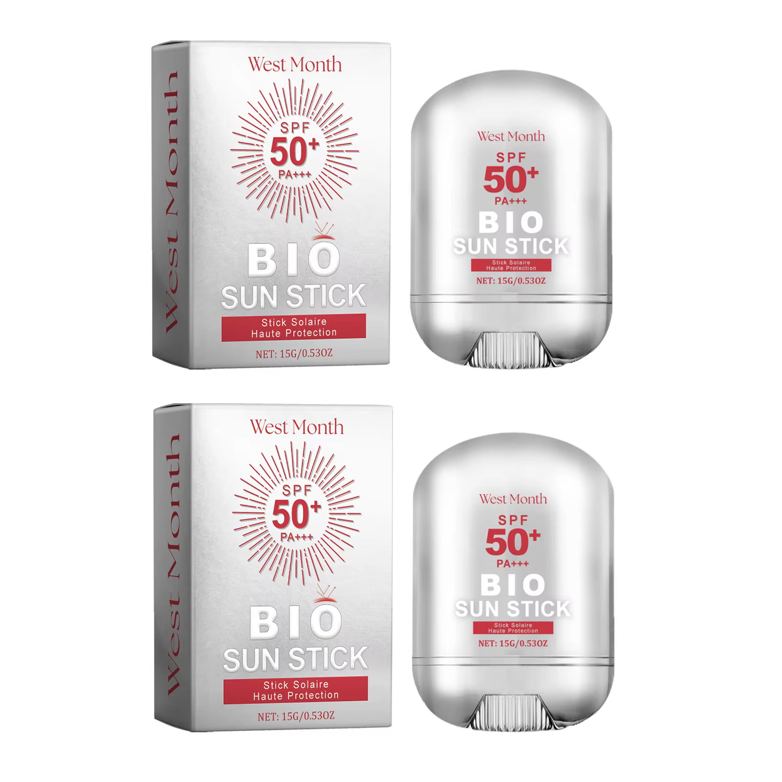 Stick solaire SPF 50+ PA+++ BIO, léger, non gras, hydratant, protection UV, portable, soin quotidien