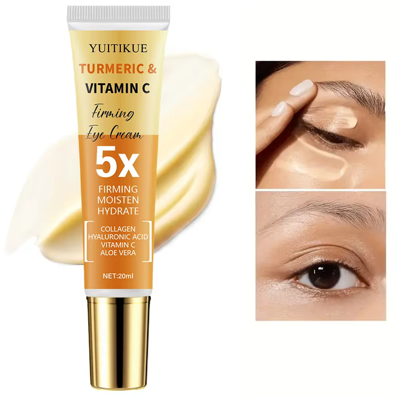 YUITIKUE 30% Curcuma Crème pour les yeux à la vitamine C 20 ml - 5X Réafirmante, hydrate et lisse le