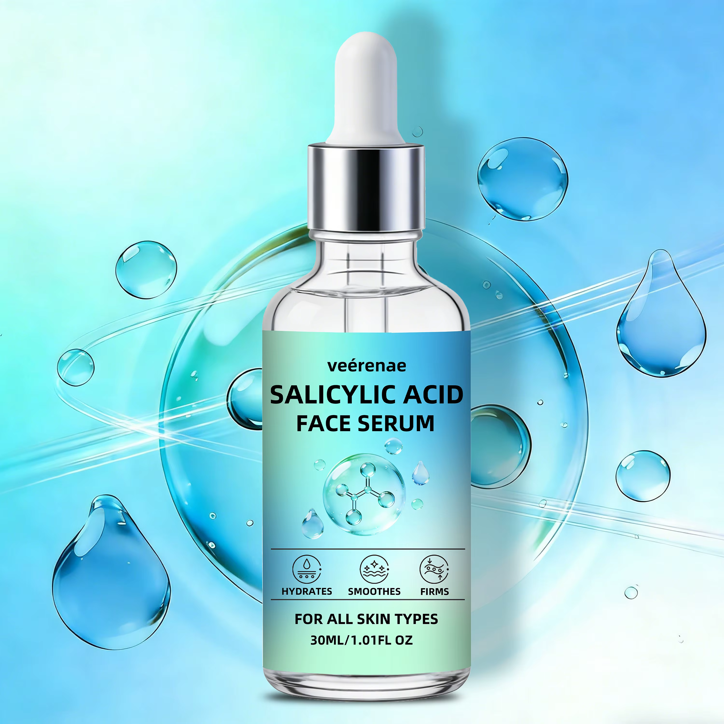 SÉRUM VISAGE À L'ACIDE SALICYLIQUE - Booste la fraîcheur de la peau, équilibre le sébum, non irritan
