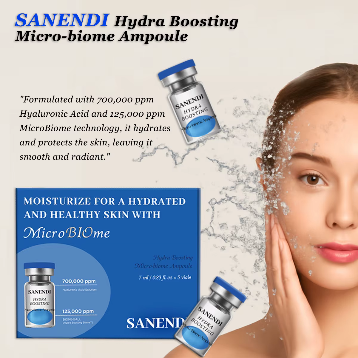Sanendi essence hydratante visage Micro BlO me essence apaise la peau défense de l'âge visage raffer