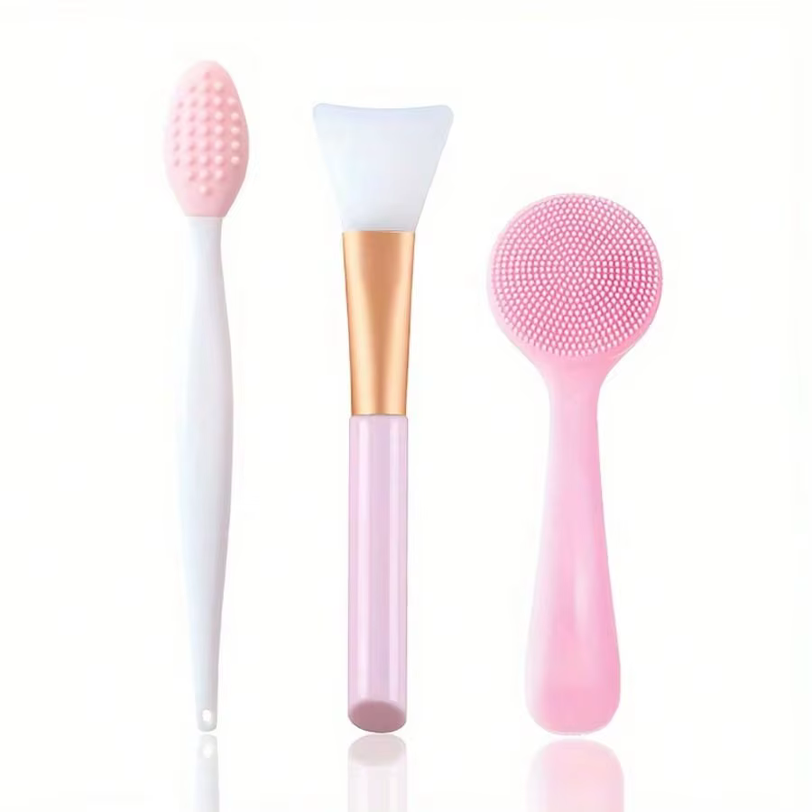Kit de beauté pour le visage en silicone manuel, 3/6 pièces, exfoliant doux pour la peau, brosse pou