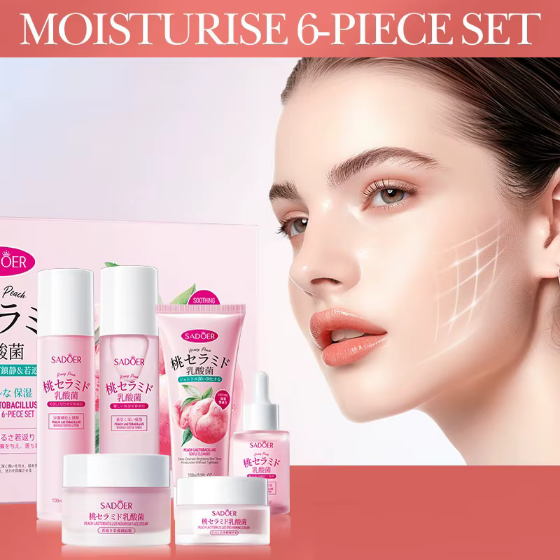 Coffret de soins pour la peau Peach Skincare, coffret cadeau pour le soin du visage, contient de la 