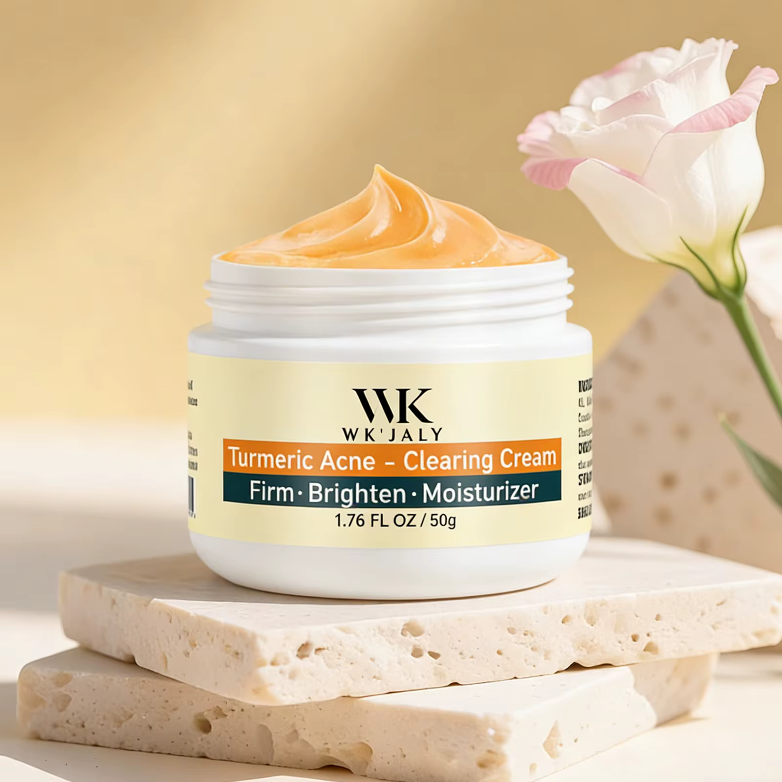 Crème faciale anti-acné au curcuma WK JALY, réduit les éruptions cutanées, éclaircit, nettoie la pea