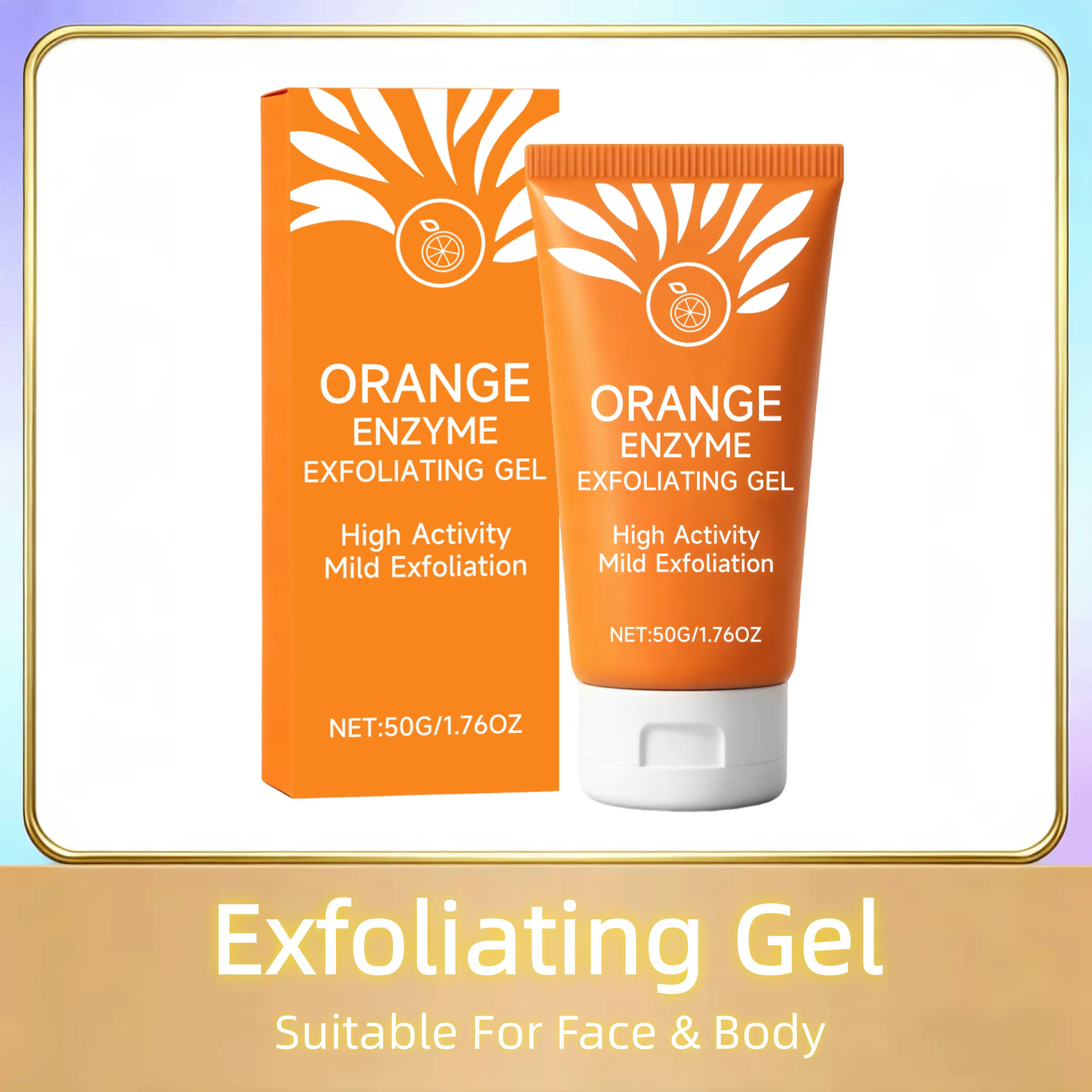 Gel exfoliant orange pour le visage et le corps, élimine les peaux mortes, nettoie en profondeur les