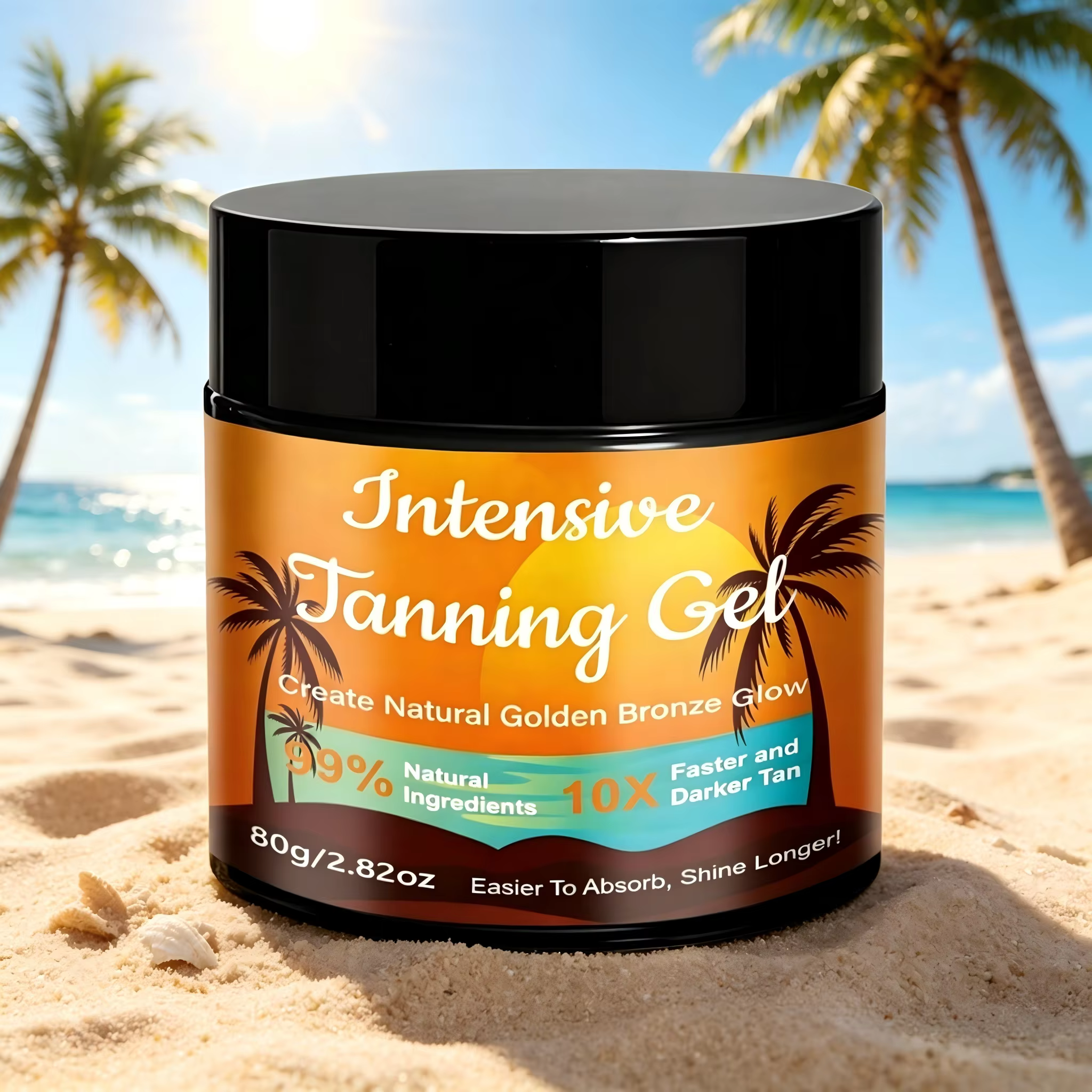 YUITIKUE Gel Autobronzant Intensif 10X, Formule Naturelle pour un Bronzage Rapide et Intense pour un
