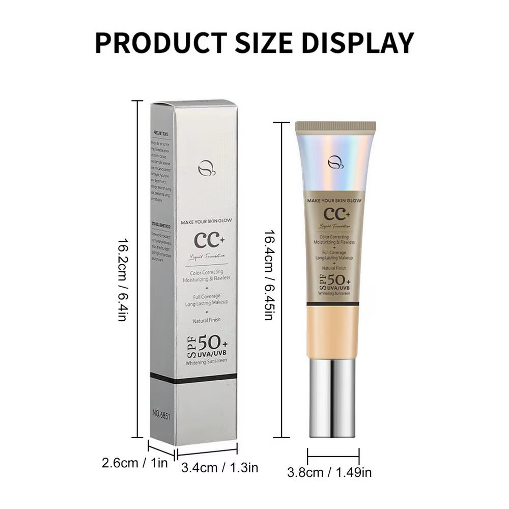 CC crème fond de teint SPF 50 crème solaire fond de teint correcteur léger hydratant éclaircissant f