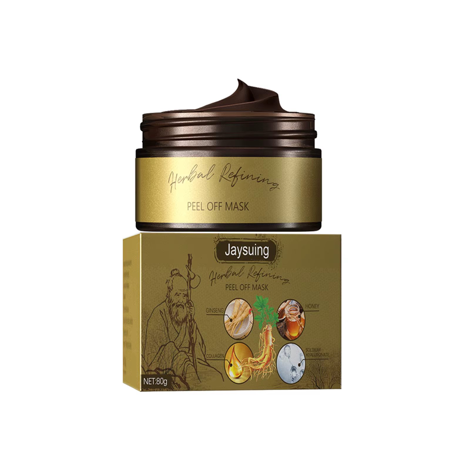 Masque peel-off expensant au ginseng pour le visage, élimine les points noirs, nettoie en profondeur