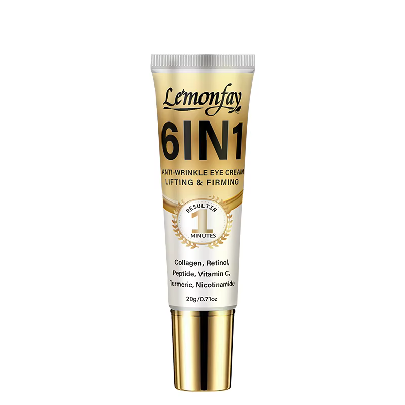 Crème pour les yeux anti-rides Lemonfay 6 en 1, formule liftante et raffermissante à action rapide e