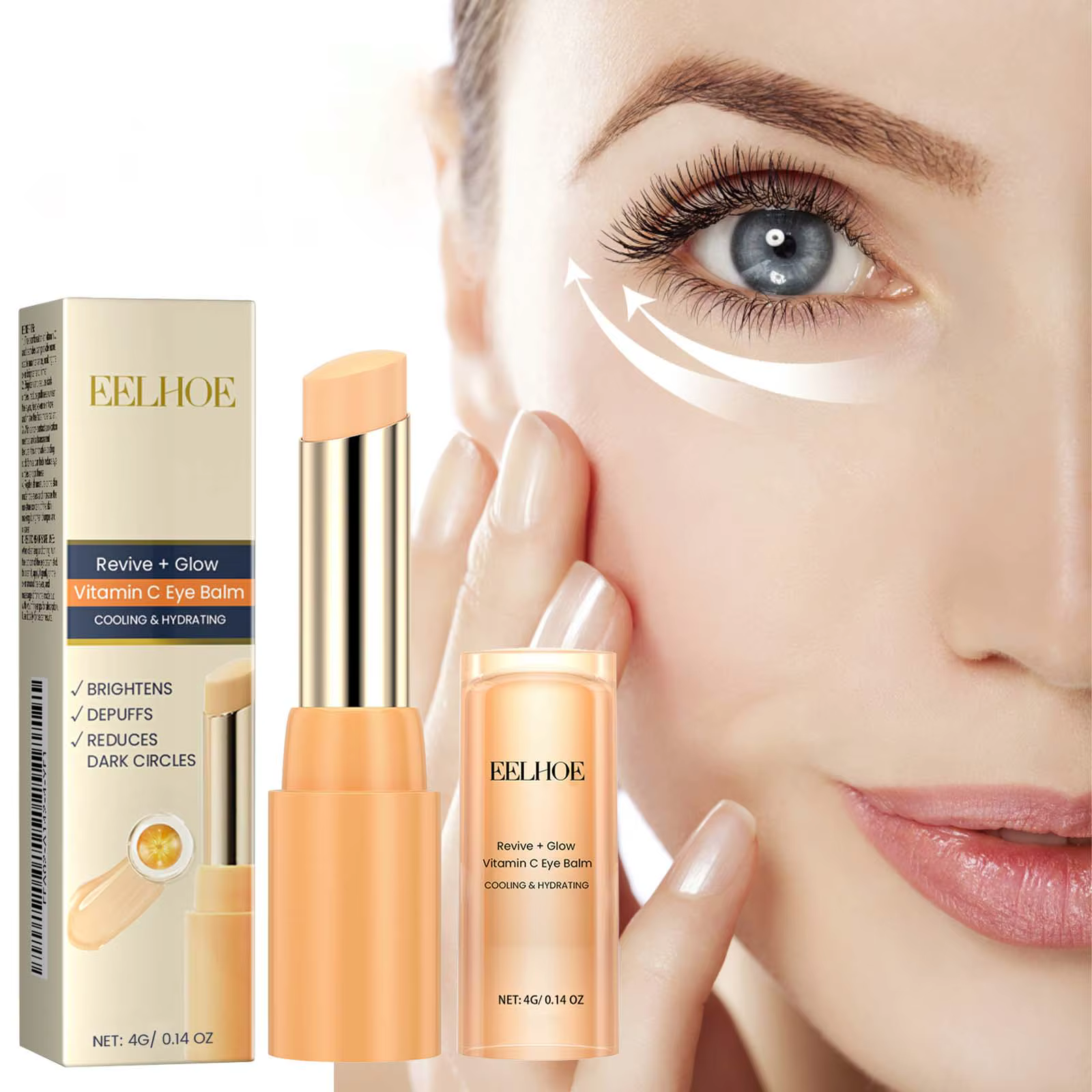 Baume pour les yeux à la vitamine C, hydratant, élimination des cernes, réduit les ridules, Anti-poc