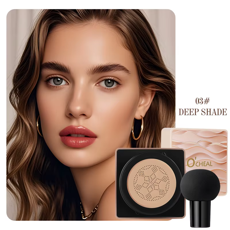 Crème CC O'CHEAL Mushroom Cushion, couvrance légère, longue tenue, hydratante, waterproof, contrôle 
