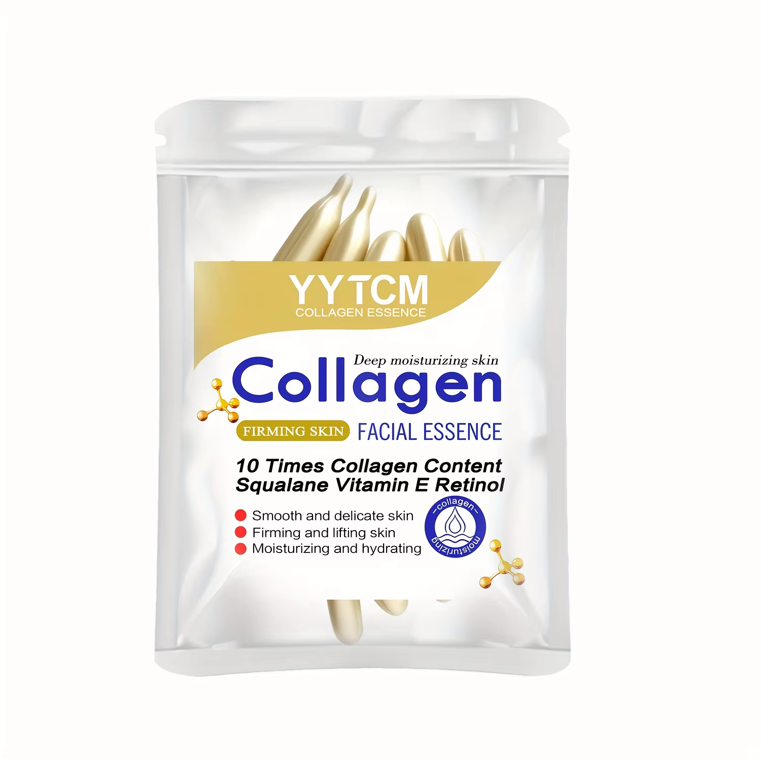 Essence raffermissante au collagène en capsules, hydratante et nourrissante pour une peau lisse, con