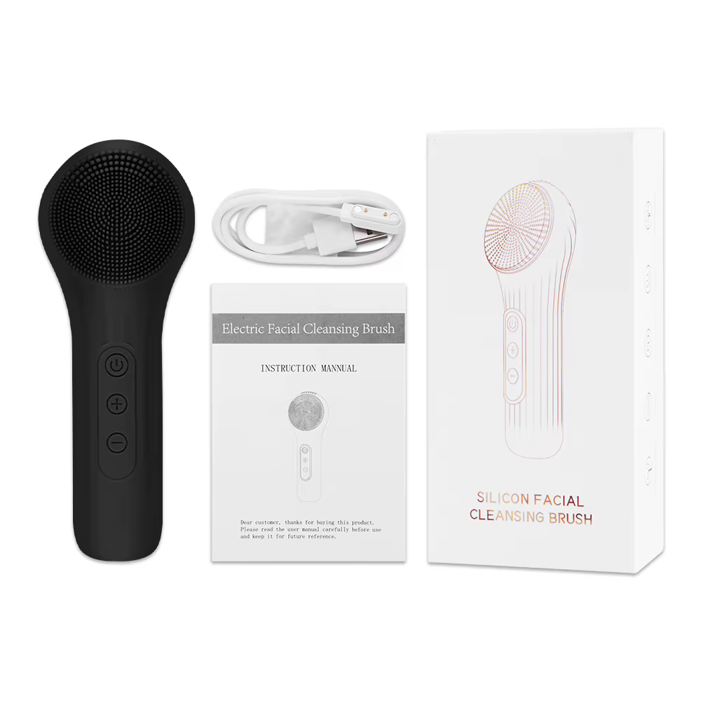 Nettoyeur de brosse faciale en Silicone sonique, rouleau de Vibration, Massage des pores, épurateur 