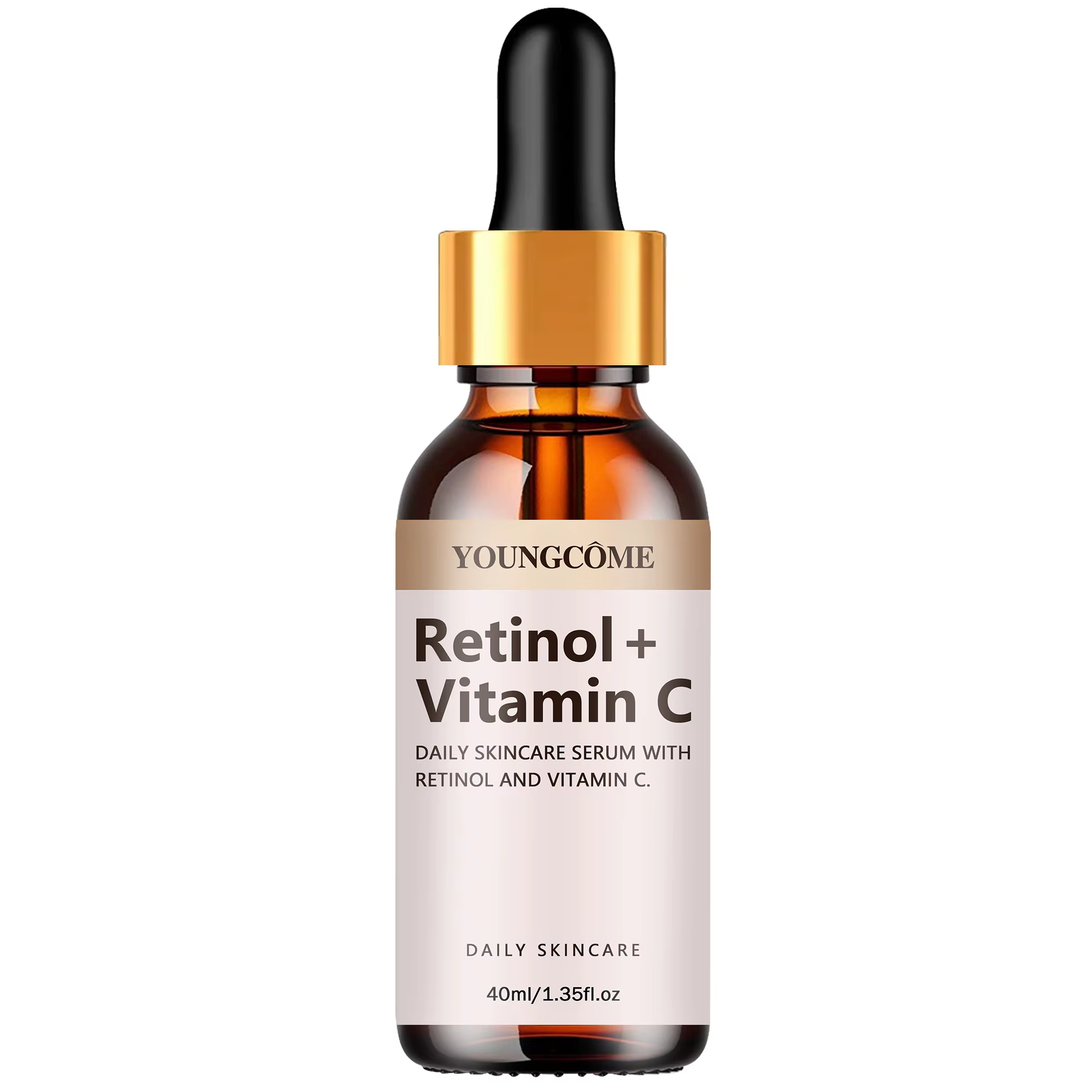 Sérum Quotidien pour le Soin de la Peau au Rétinol et Vitamine C, Hydratant Anti-Âge Éclaircissant p