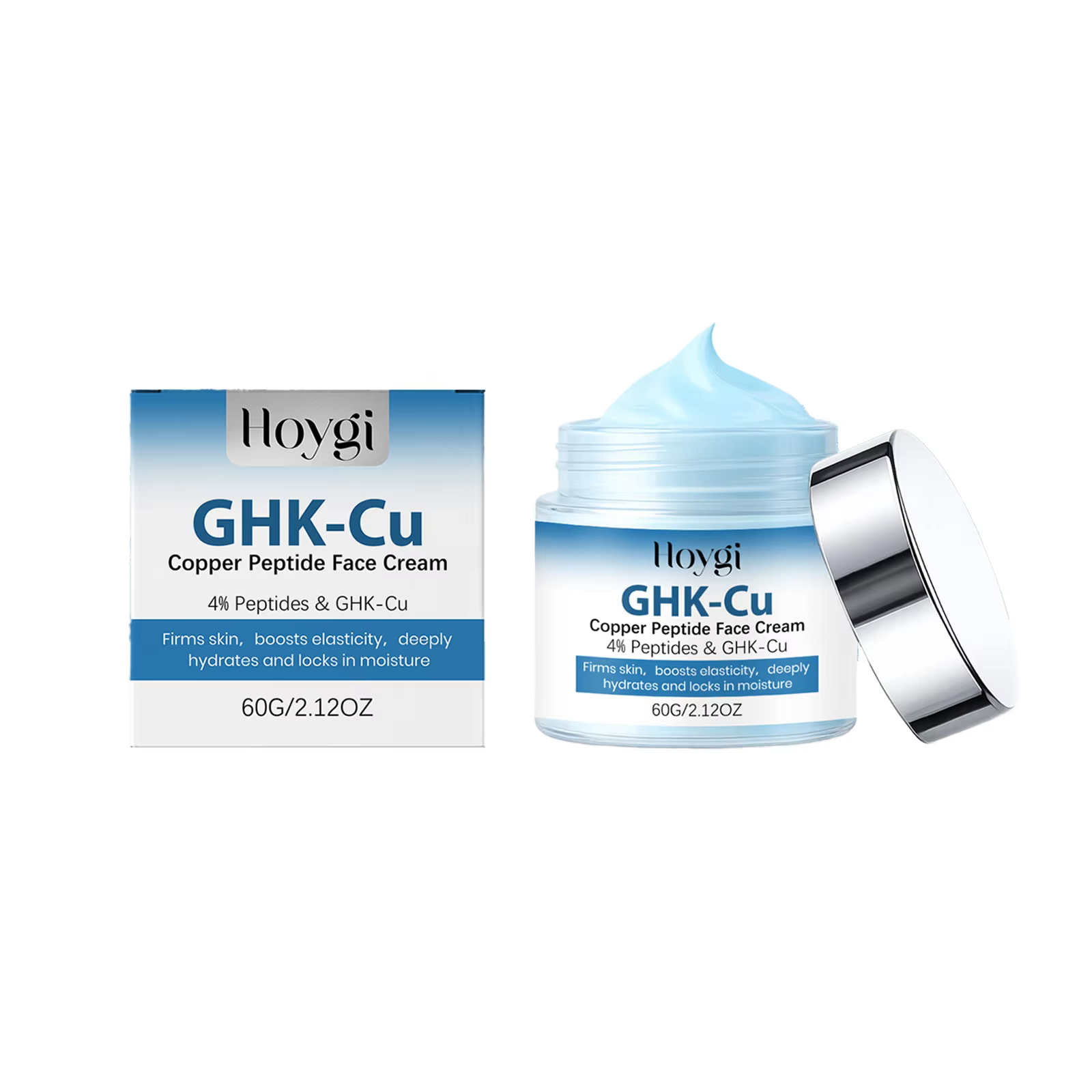 Crème pour le visage au peptide de cuivre GHK-Cu 60g, raffermissante, élastique, hydratation profond