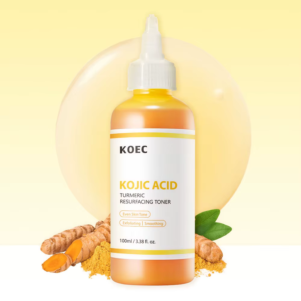 Tonique resurfaçant à l'acide kojique et au curcuma KOEC 100 ml, exfoliant, lissant, purifiant les p