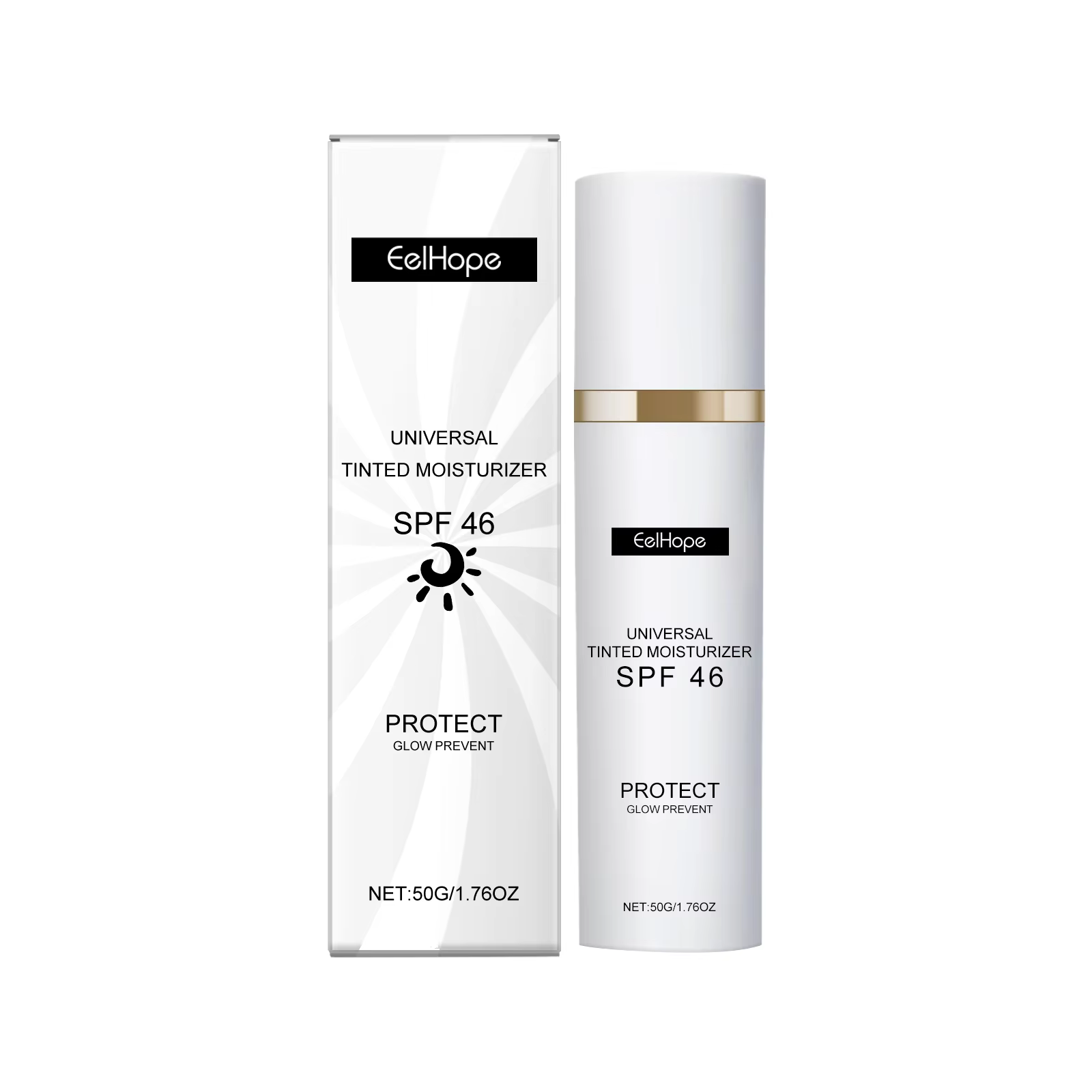 Crème solaire teintée hydratante EELHOPE, légère, non grasse, éclaircissante, protection solaire lon