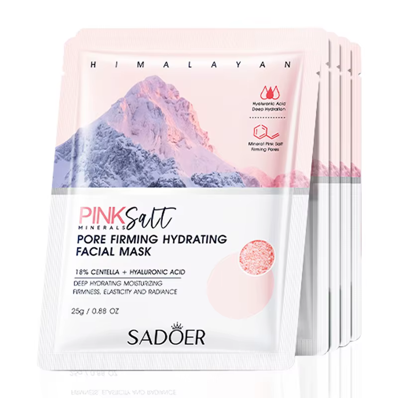 5 pièces SADOER himalayen rose sel masque pour le visage hydratant éclaircissant raffermissant hydra