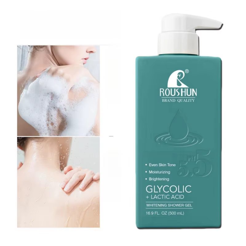 Gel Douche Hydratant et Lissant à l'Acide Glycolique et Lactique Grande Capacité 500ml
