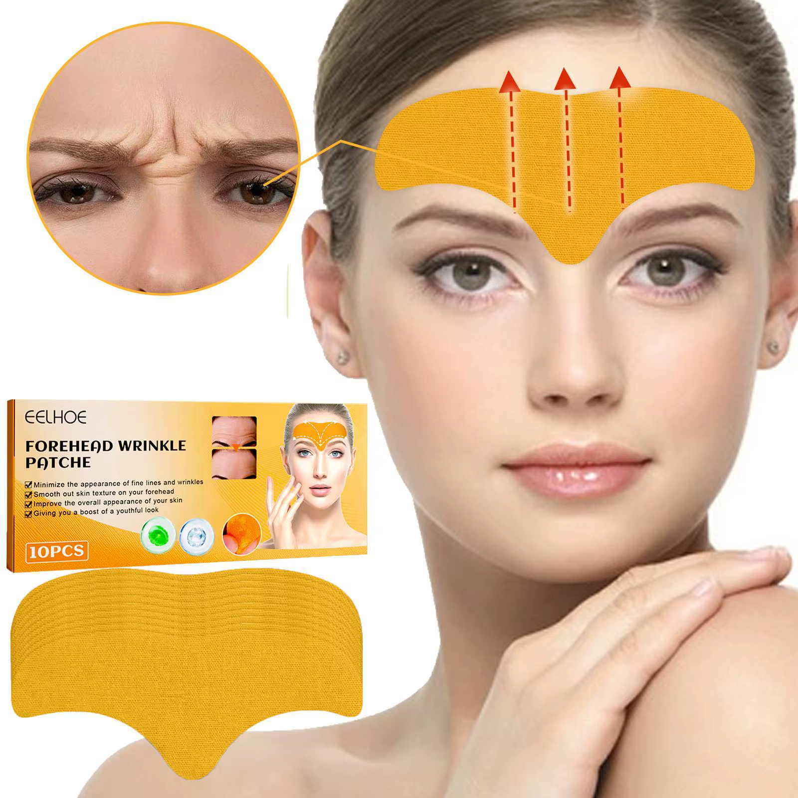 Patch anti-âge pour le front et le déformeur, masque facial au collagène, gel anti-rides, lissage de