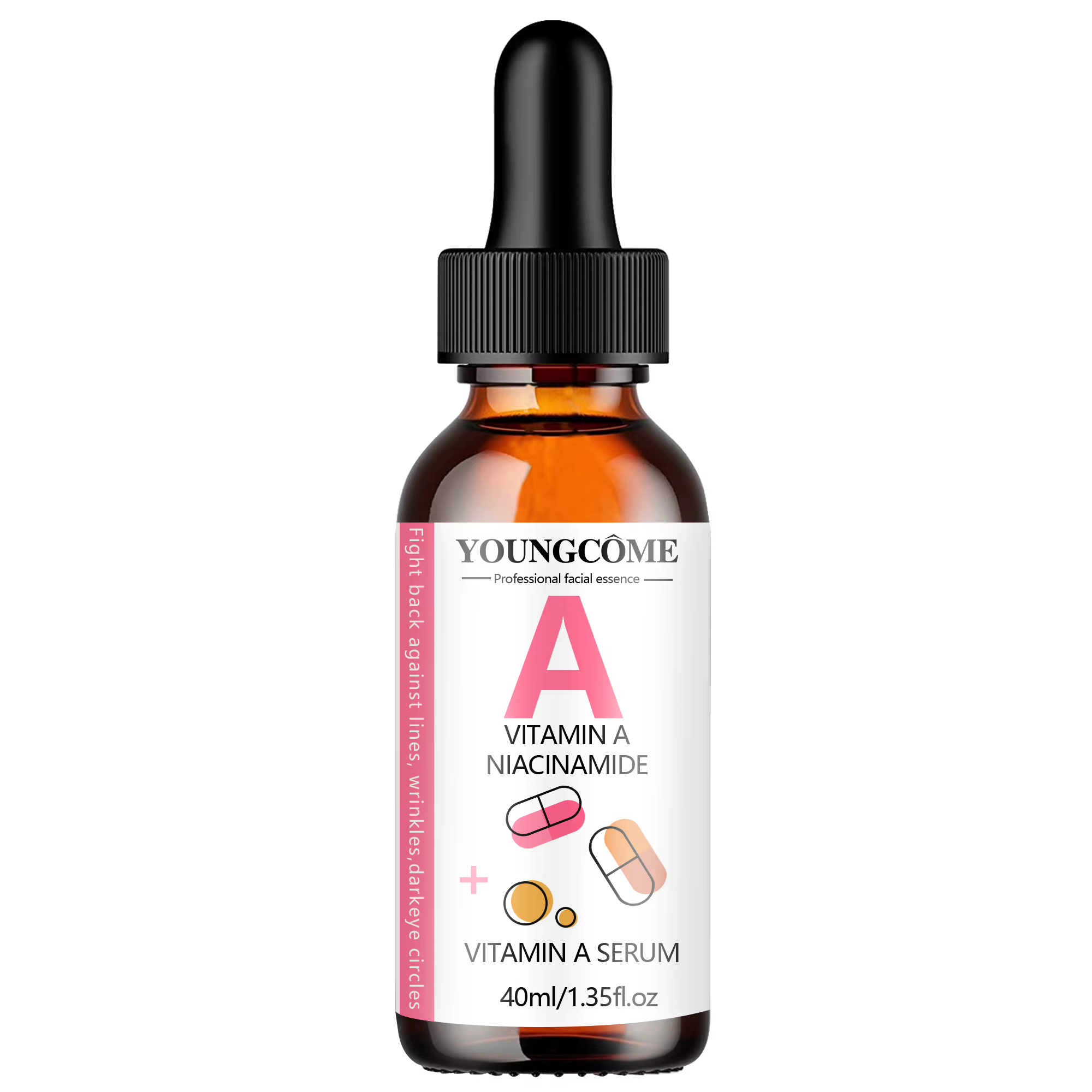 Sérum à la vitamine A avec rétinol et acide hyaluronique - Éclaircit la peau et hydrate le contour d