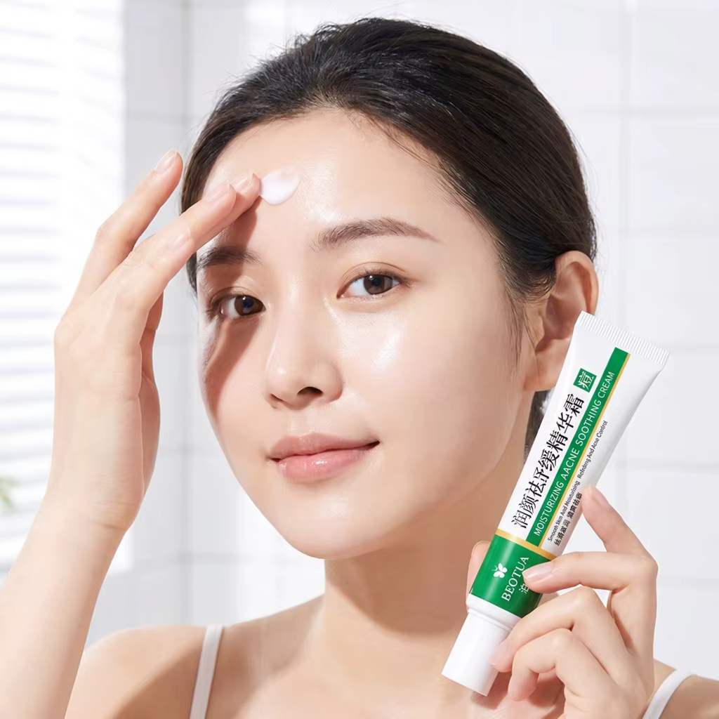 Crème Apaisante Hydratante et Rafraîchissante pour le Visage, Contrôle du Sébum, Soin pour Peaux à I