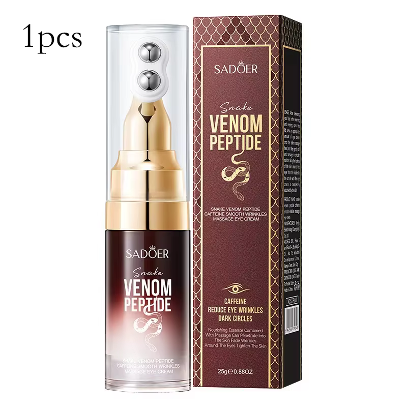 Crème pour les yeux anti-rides SADOER au peptide de venin de serpent et à la caféine, anti-cernes, a