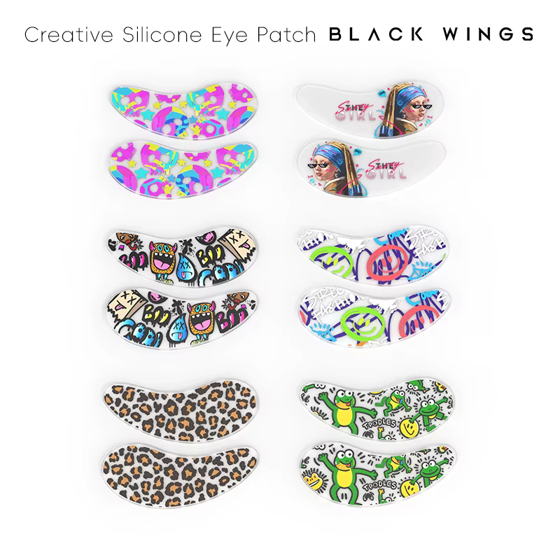 Blackwings 6 paires de patchs pour les yeux en silicone conviennent aux cernes et au masque pour les