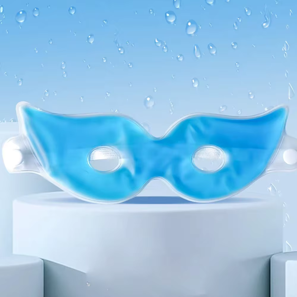 Masque Rafraîchissant Visage en Gel, Masque Oculaire, Compresse Froide, Thérapie Chaud/Froid en PVC,