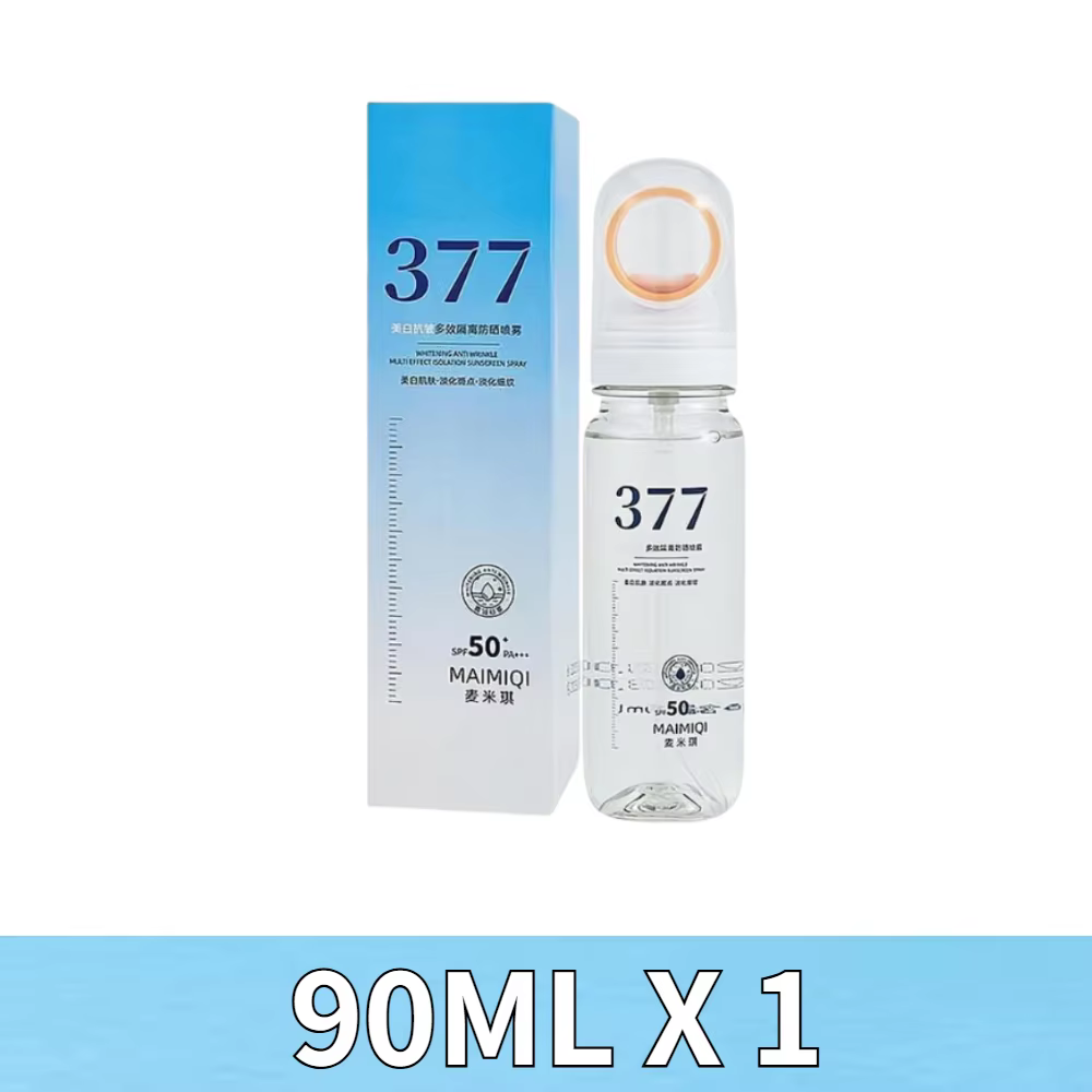 Spray solaire 377 90ml SPF50+ hydratant, anti-rides, blanchissant, multi-barrière, isolant les rayon