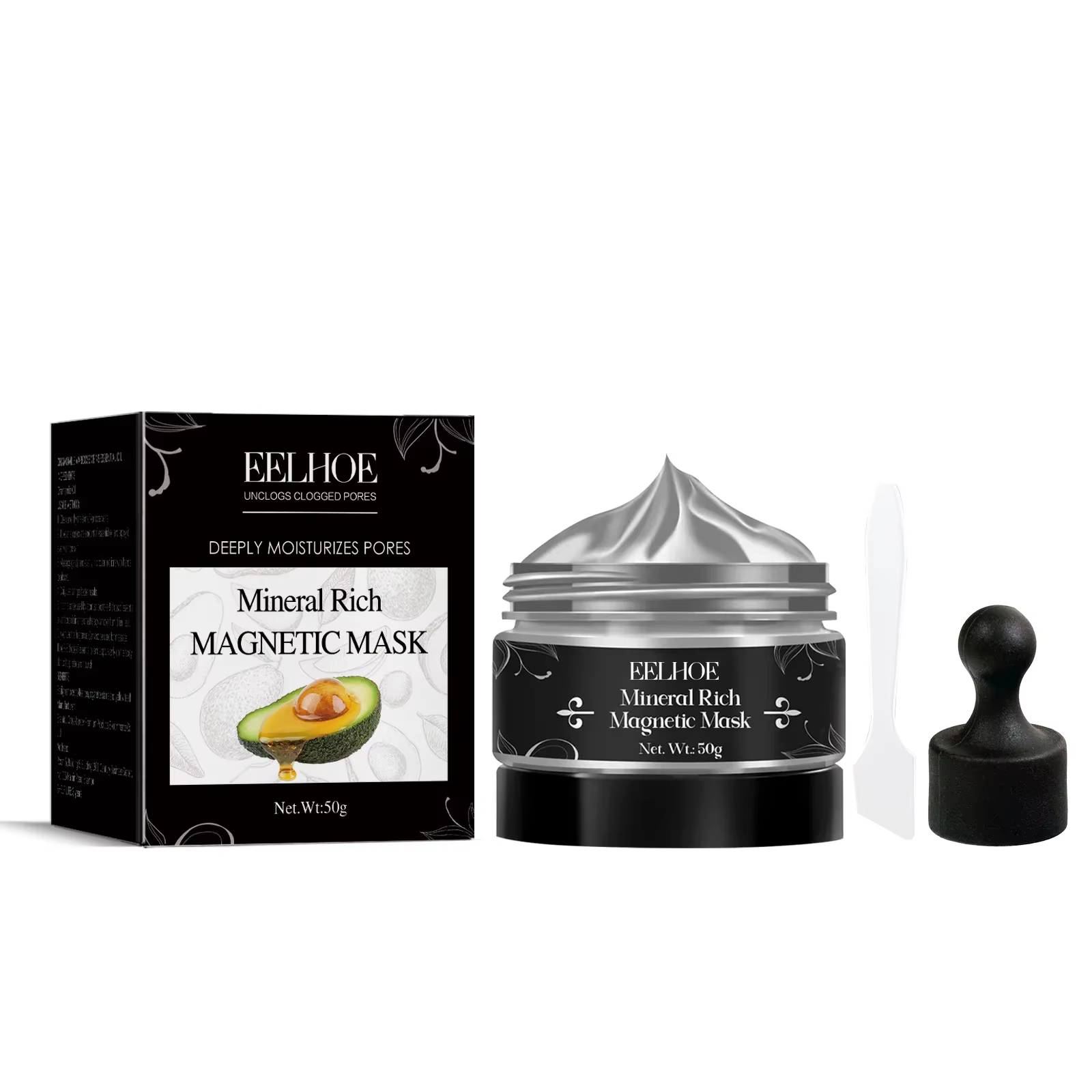 Masque Facial Magnétique Anti-points Noirs, Blanchissant, Rétrécissement des Pores, Anti-Acné, Trait
