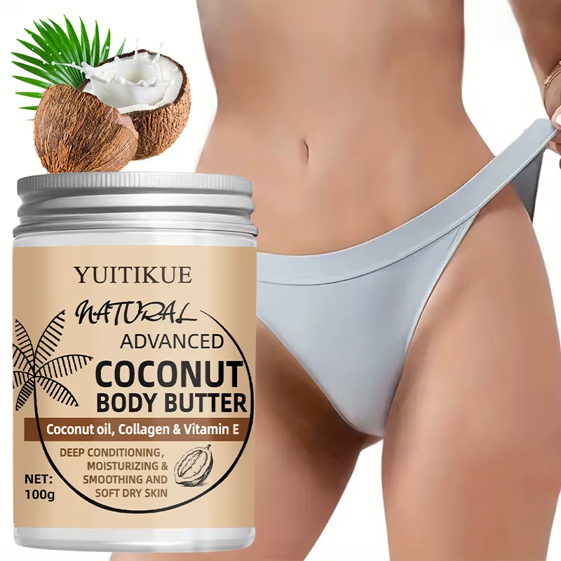 100g Crème Corps Noix de Coco - Convient pour tout le monde, raffermit et hydrate la peau, protège l