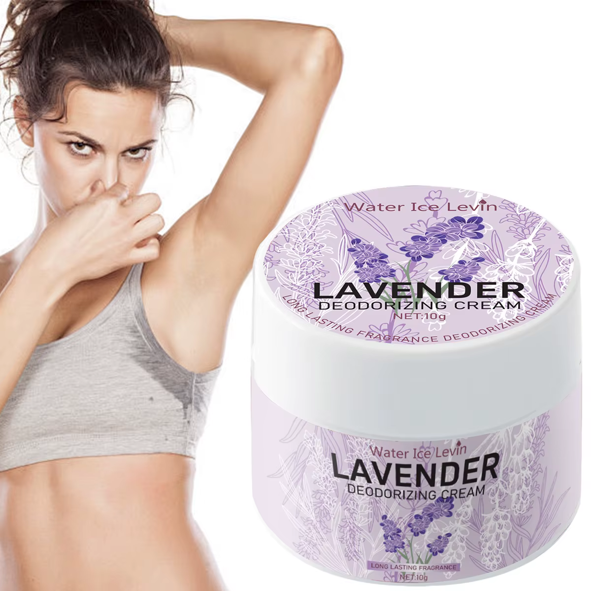 Crème déodorante contenant des ingrédients floraux, qui hydratent la peau et la gardent au sec, avec