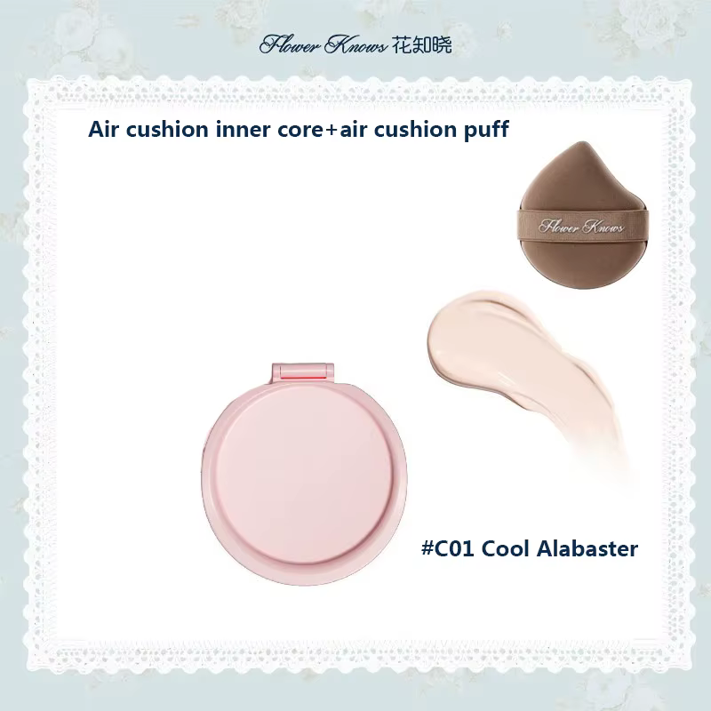 Flower Knows Bunny Garden Cushion Crème Hydratante Fond de Teint, Boîte à Poudre Réutilisable, Conte