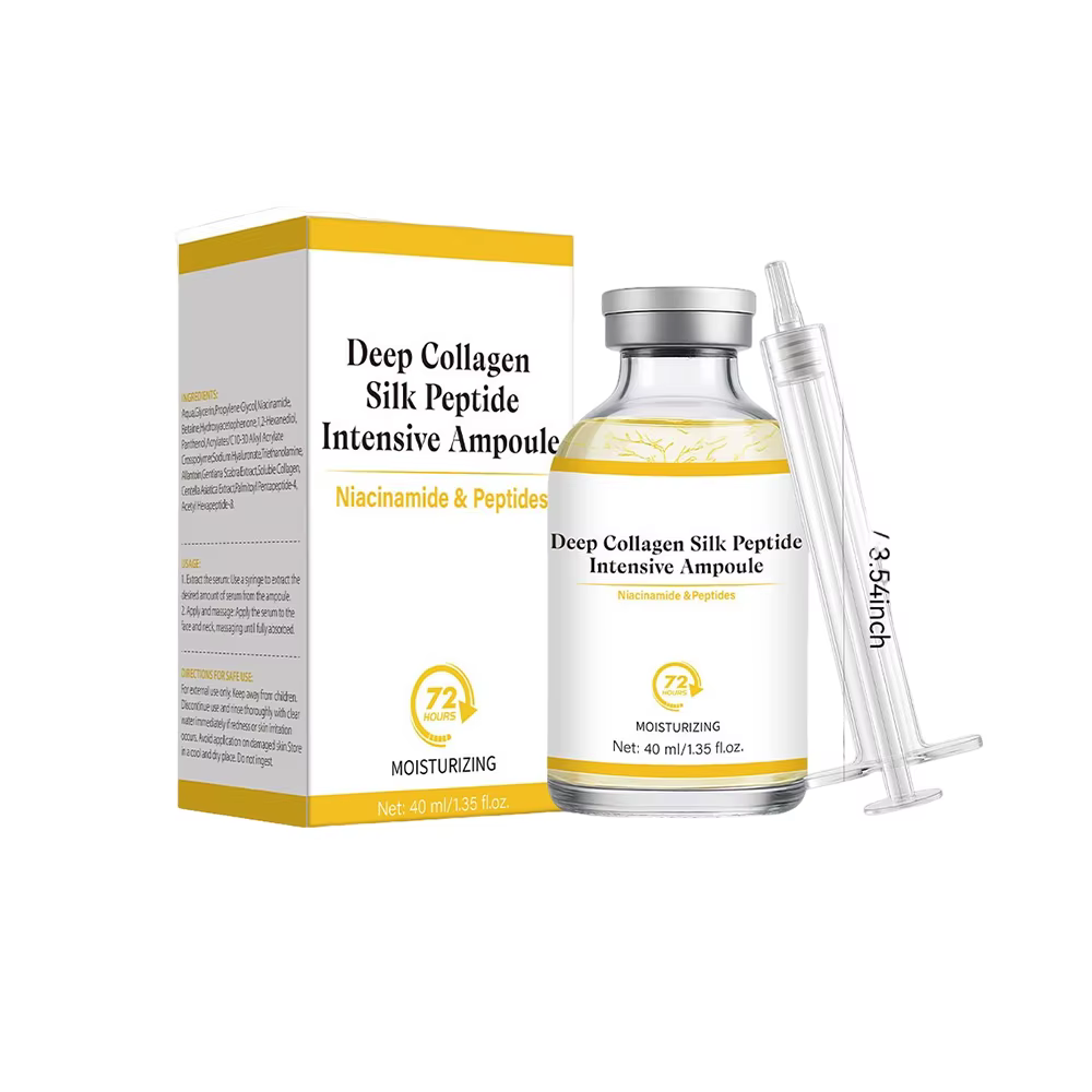 Ampoule intensive au collagène et peptides de soie, sérum liftant pour le visage, avec peptides et c