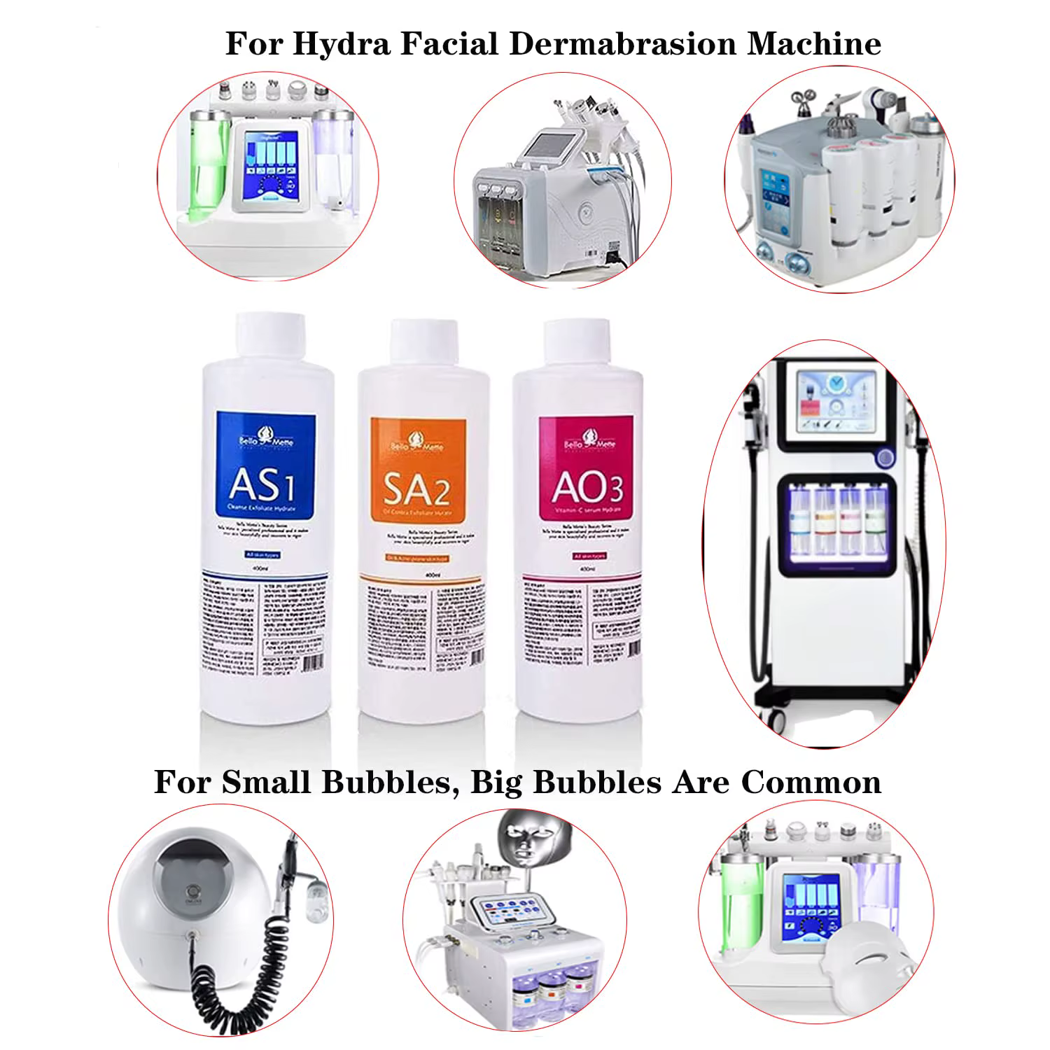 Solution Aqua Peel AS1 SA2 AO3, 3 pièces/1200ml, Dermabrasion pour le visage, soins de la peau, nett