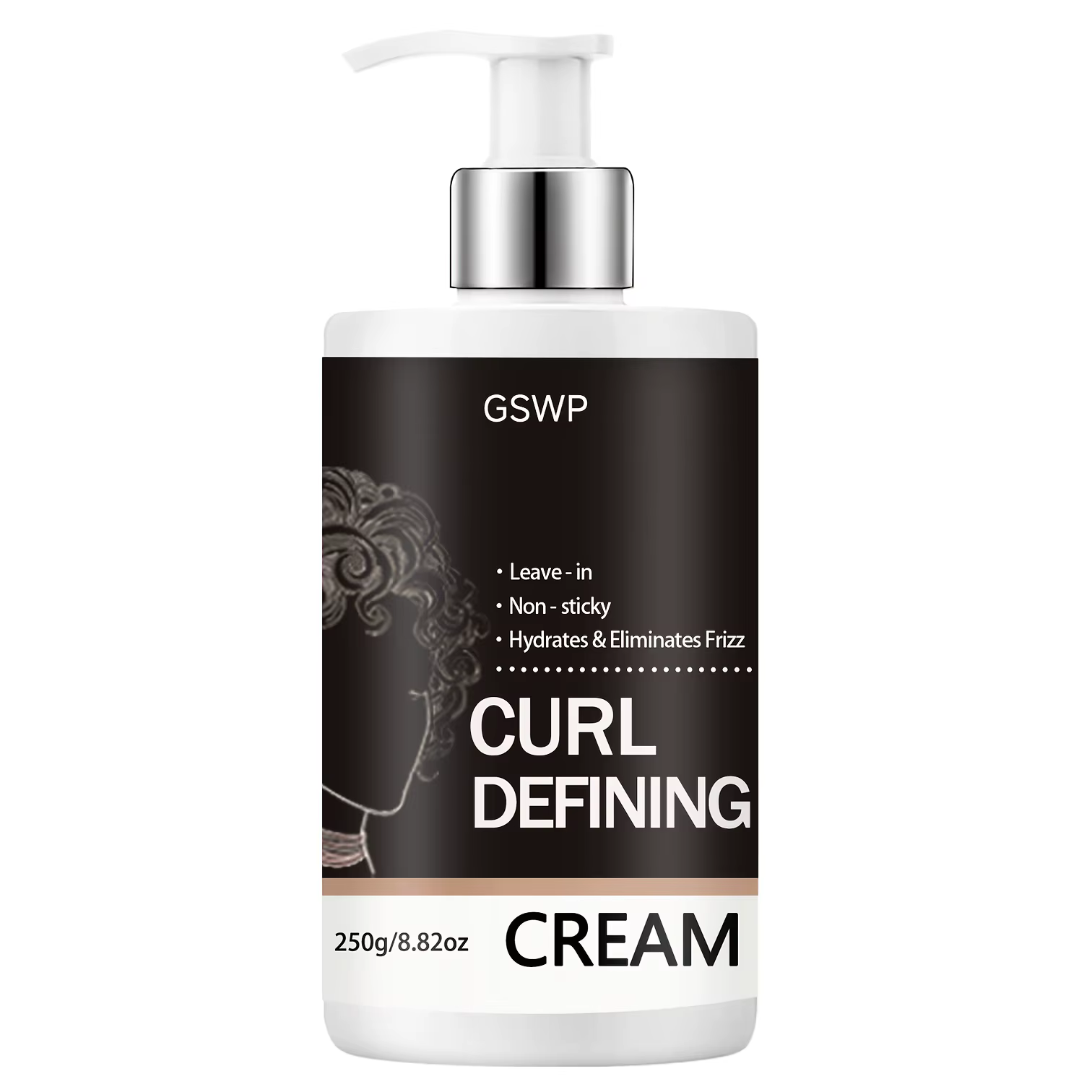 Crème hydratante pour boucles GSWP pour hommes, offre des effets de boucles longue durée, hydratatio