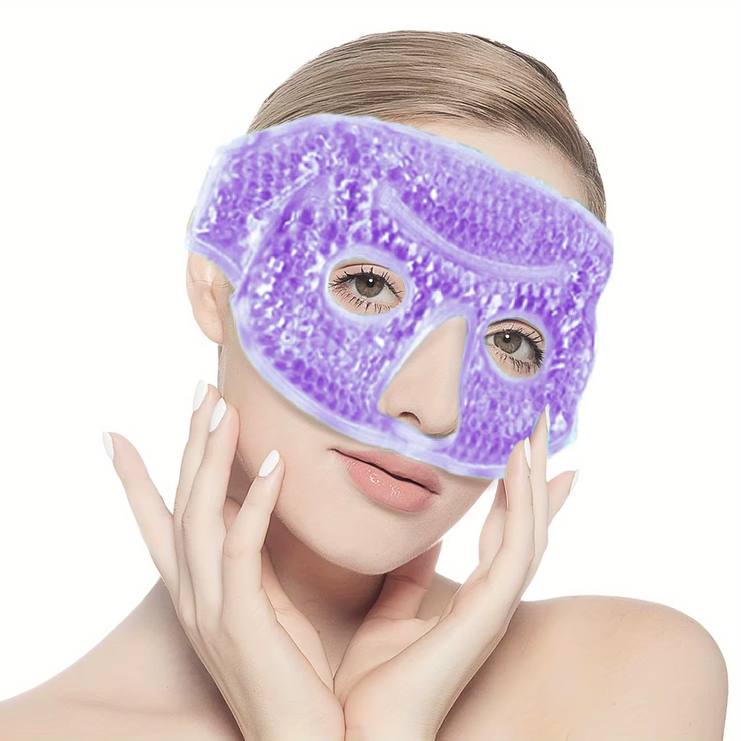 Masque Facial en Gel, Pack froid, thérapie chaude et froide, perle de Gel, masque Facial complet, ma