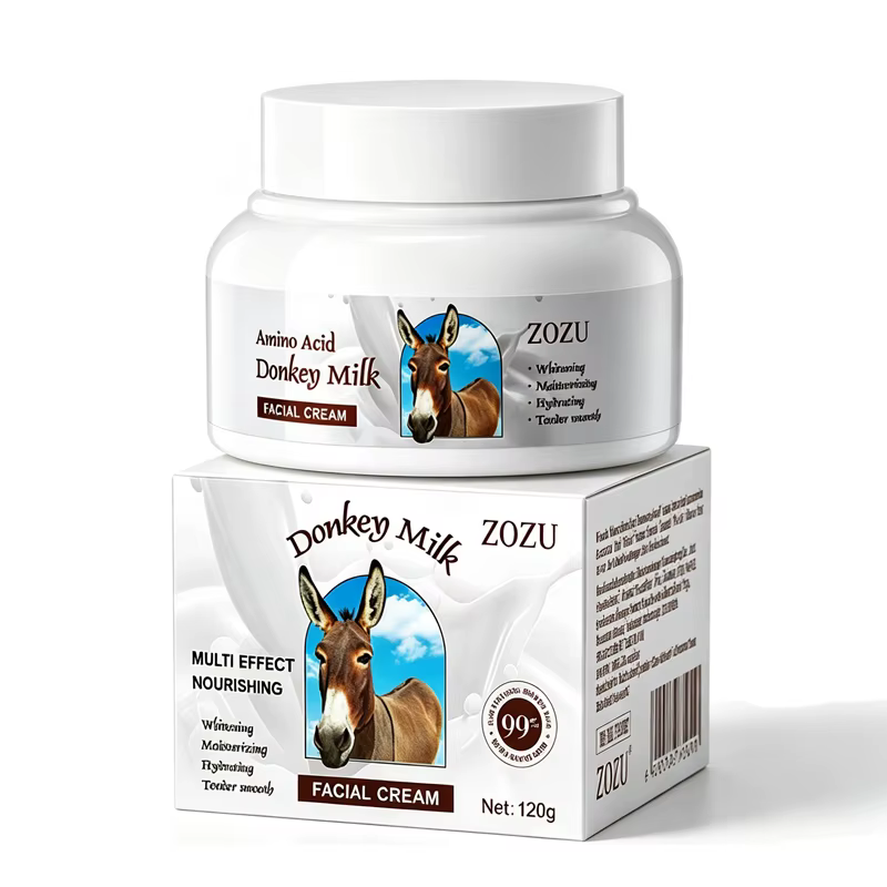 Crème Visage Blanchissante au Lait d'Ânesse 120g Hydratation Profonde Anti-âge Éclaircissante Nourri