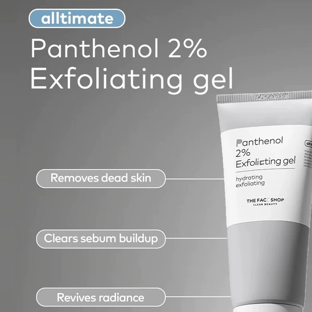 THE FACE SHOP ALLTIMATE PANTHENOL 2% GEL EXFOLIATANT 150 ml, rafraîchissant et Non collant, doux et