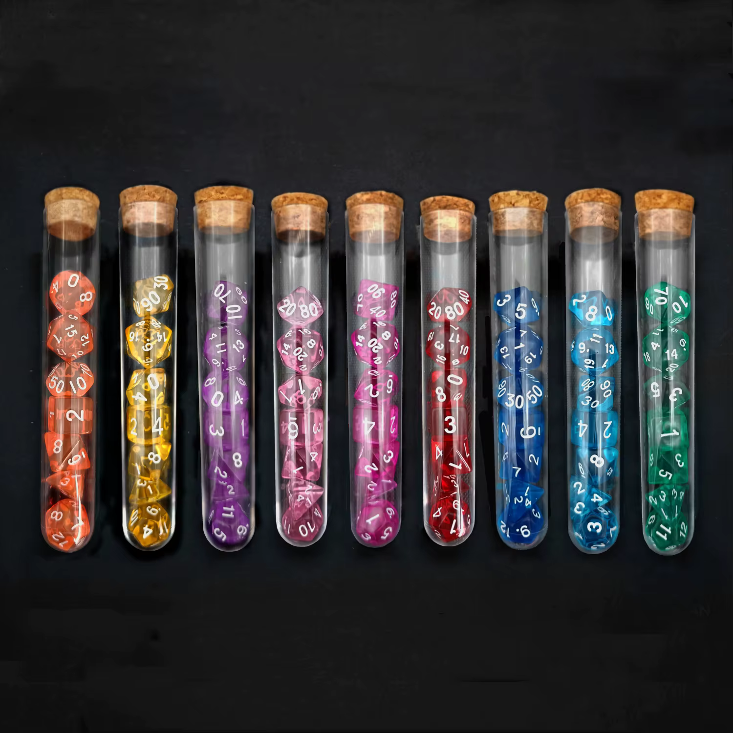 Jeu de dés polyédriques transparents D & D COC, 7 pièces/ensemble, flacon de Potion fantaisie RPG | 