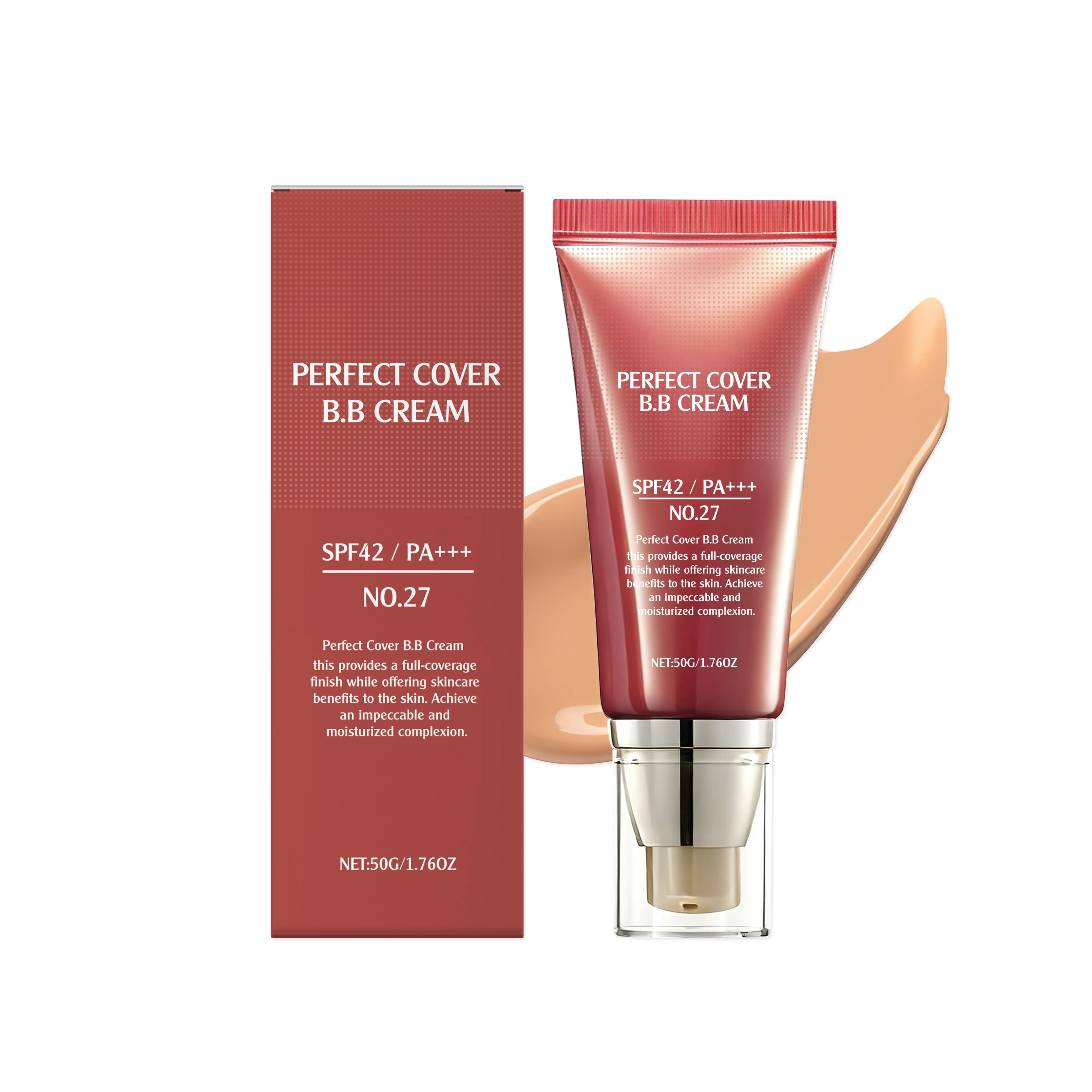 BB crème SPF 42 PA +++, hydratant teinté pour le visage, correcteur à couverture complète, fond de t