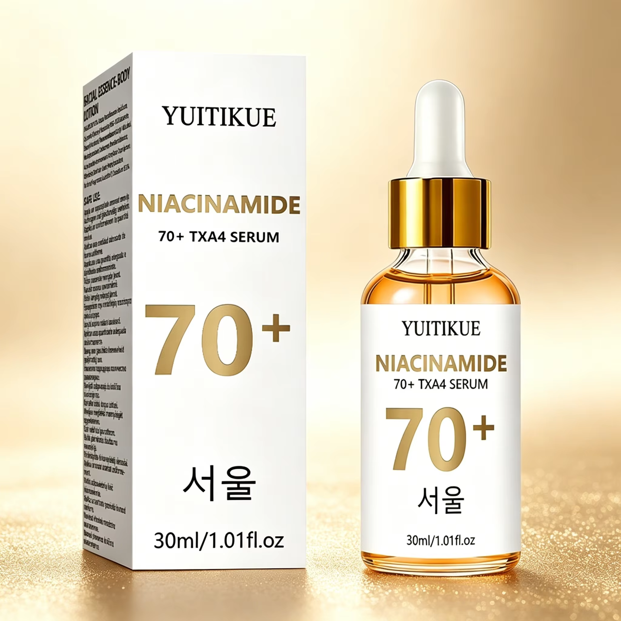 Sérum facial YUITIKUE 30ml Niacinamide 70+ TXA4 pour unifier le teint, améliorer la peau terne, hydr