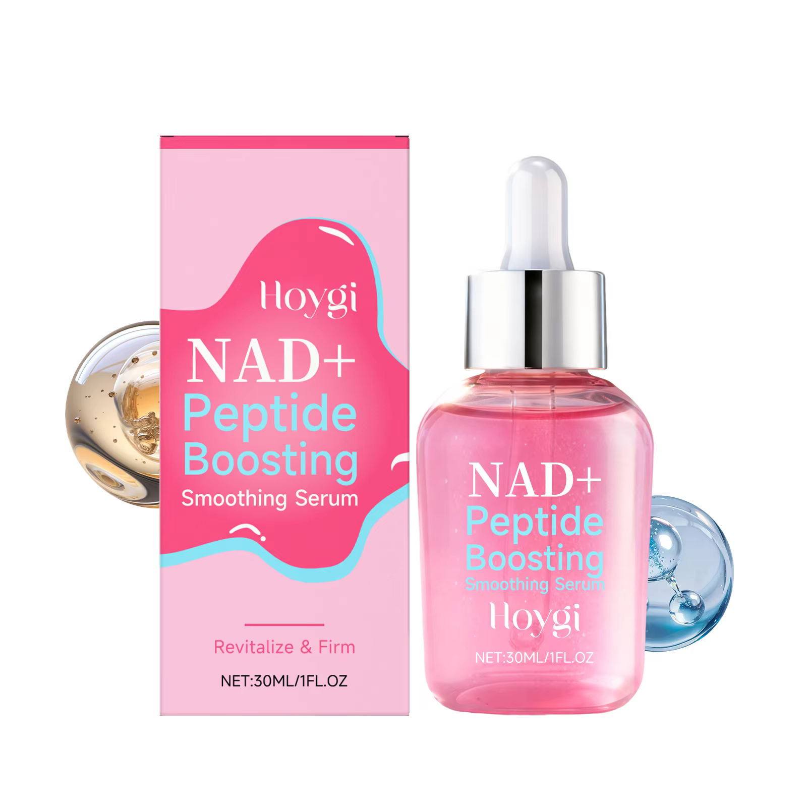 Sérum lissant et raffermissant NAD+ à base de peptides, hydratant, anti-âge, pour un éclat radieux, 